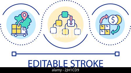 Delivery process loop concept icon Stock Vector