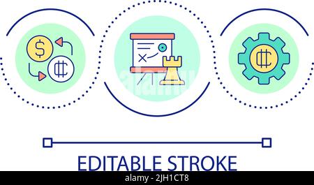 Build crypto trade strategy loop concept icon Stock Vector