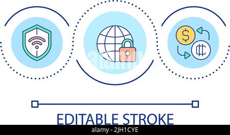 Internet connection security loop concept icon Stock Vector