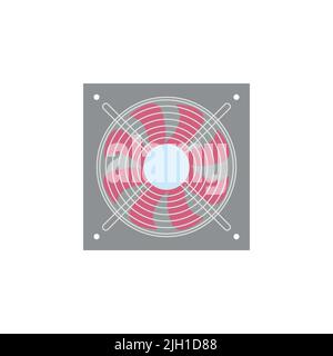 Exhaust fan icon. Ventilator symbol. Flat design style. Exhaust fan vector icon. Blower icon. web sign of ventilator. Fan  color Simple vector symbol Stock Vector