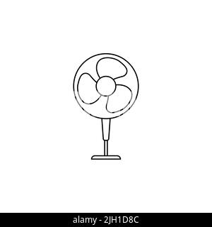 fan icon flat. Fan icon collection in outline or line art style, editable stroke vector. Fan Icon Stock Vector