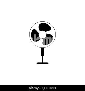 fan icon flat. Fan icon black art style, editable stroke vector. Fan Icon Stock Vector