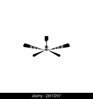 ceiling fan icon design. Ceiling fan with light. Vector black icon isolated on white background. Ceiling fan icon. black ceiling fan vector icon for w Stock Vector