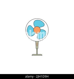 fan icon color flat. Fan icon art style, editable stroke vector. Fan Icon Stock Vector