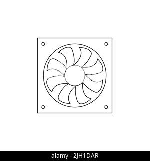 Exhaust fan icon. Ventilator symbol. outline design style. Exhaust fan vector icon. Blower icon. web sign of ventilator. Fan  line Simple vector symbo Stock Vector