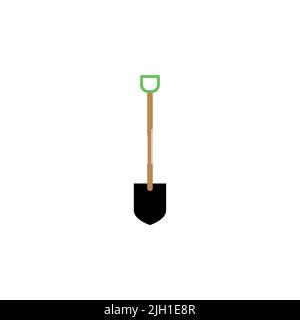 Shovel color Icon Vector Design Template. Editable Stroke. Shovel icon. Gardening concept, digging symbol. Web site page and mobile app design element Stock Vector