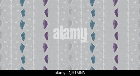 Grey vector aloha fabric textured seamless repeat pattern background Stock Vector