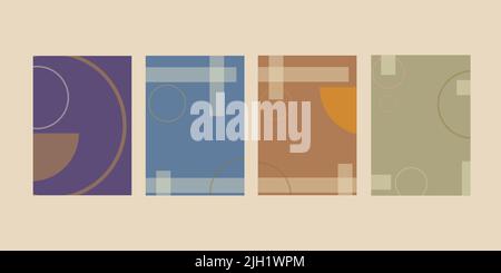 Geometric Neutral Organic Modern Poster Background. Stock Vector