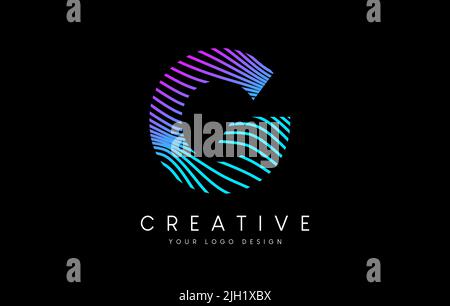 E Letter Logo with Lines Design And Purple Swoosh Vector Letters ...