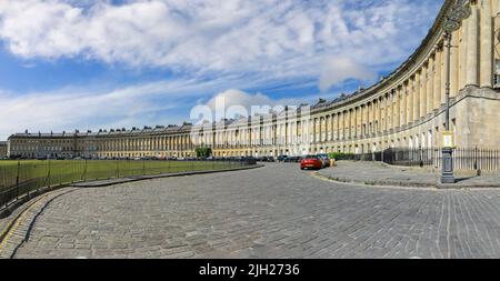 The Georgian town houses of The Royal Crescent, Bath, Somerset, England, UK Stock Photo