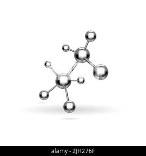 Molecules and molecular crystal lattices. Molecular bonds. Vector abstract 3d illustration Stock Vector