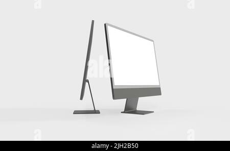 A 3D render of a Computer Monitor isolated on a white background Stock ...