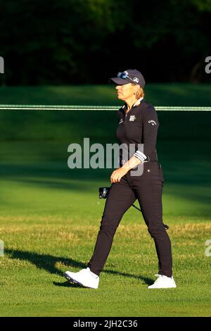 MIDLAND, MI - JULY 13: LPGA golfer Savannah Grewal hits her tee shot on ...