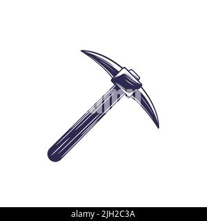 pick axe icon on white, vector art Stock Vector