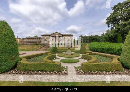 Park and parterre garden at historic Tatton Park, English Stately Home in Cheshire, UK. Stock Photo