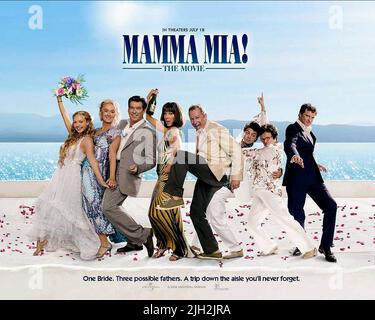 SEYFRIED,STREEP,BROSNAN,BARANSKI,SKARSGARD,COOPER,WALTERS,POSTER, MAMMA MIA!, 2008 Stock Photo