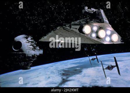 STAR,DESTROYER,FIGHTERS, STAR WARS: EPISODE VI - RETURN OF THE JEDI, 1983 Stock Photo