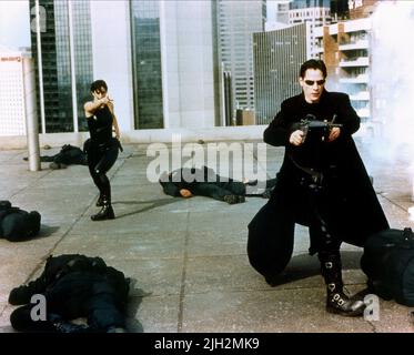 MOSS,REEVES, THE MATRIX, 1999 Stock Photo