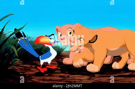 ZAZU,SIMBA,NALA, THE LION KING, 1994 Stock Photo