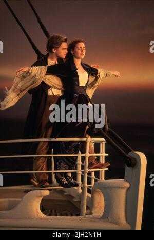 DICAPRIO,WINSLET, TITANIC, 1997 Stock Photo