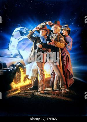 FOX,LLOYD,STEENBURGEN, BACK TO THE FUTURE PART III, 1990 Stock Photo