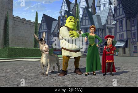 DONKEY,SHREK,FIONA,FARQUHART, SHREK, 2001 Stock Photo