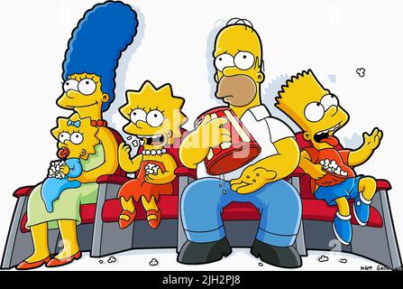 MAGGIE,MARGE,LISA,HOMER,SIMPSON, THE SIMPSONS MOVIE, 2007 Stock Photo
