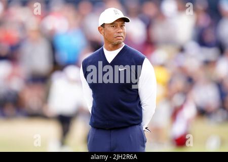 USA's Tiger Woods on the 8th green during day one of The Open at the Old Course, St Andrews. Picture date: Thursday July 14, 2022. Stock Photo