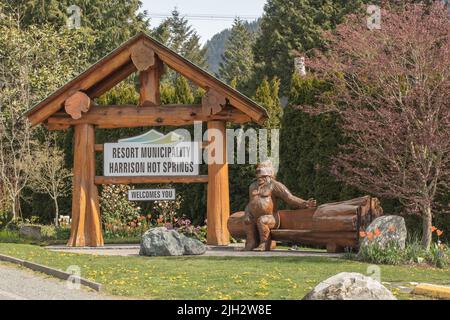 Harrison Sign Welcome to Harrison sign, Harrison, British Columbia, Canada Stock ...