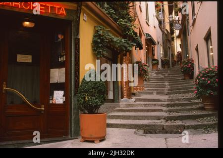 Stairway in Bellagio, Italy, on Lake Como Stock Photo