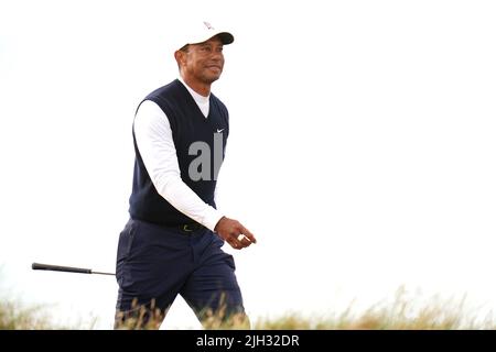 USA's Tiger Woods on the 14th fairway during day one of The Open at the Old Course, St Andrews. Picture date: Thursday July 14, 2022.