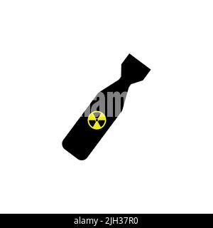 Atomic bomb, nuclear weapon simple icon vector illustration. nuclear bomb Vector icon. Nuke Isolated aviation atom bomb. Nuclear winter concept. rocke Stock Vector