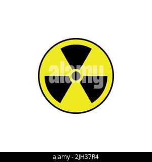 Toxic sign, symbol. Warning radioactive zone graphic vector. Icon flat style modern design Isolated on Blank Background. Vector illustration of chemic Stock Vector