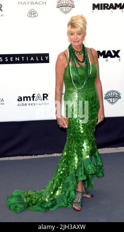 File photo dated 20/05/04 of Ivana Trump arrives for the amfAR (American Foundation for AIDS Research) 'Cinema Against AIDS 2004' party at the Le Moulin de Mougins restaurant, as part of the 57th Cannes Film Festival in France. Ivana Trump, the first wife of Donald Trump, has died at the age of 73 in New York City, the former US president has announced on social media. Stock Photo