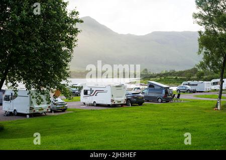 Bunree Campsite, Onich, Fort William, Scotland, UK. Stock Photo