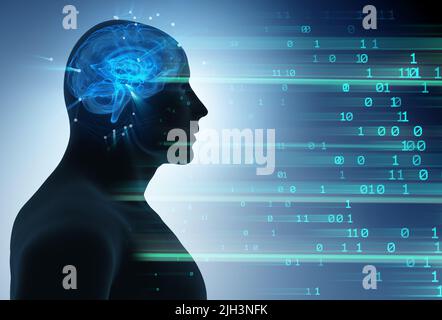 Machine learning and cognitive computing - 3d rendering Stock Photo