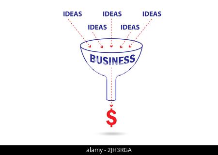 Illustration of turning ideas into the business outcomes Stock Photo