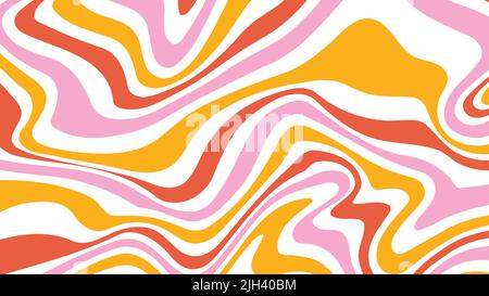 acid wave rainbow line backgrounds in 1970s 1960s hippie style. y2k wallpaper patterns retro vintage 70s 60s groove. psychedelic poster background Stock Vector