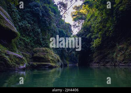 Landscape of the Debotakhum waterfall road, Bandarban Stock Photo