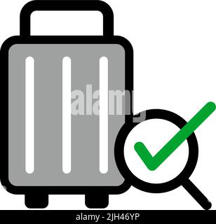 Suitcase inspection. Baggage inspection. Editable vector. Stock Vector