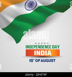 happy independence day India greetings. vector illustration design. Stock Vector