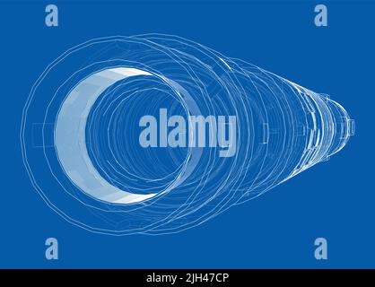 Outline drawing or sketch of cylindrical device Stock Vector