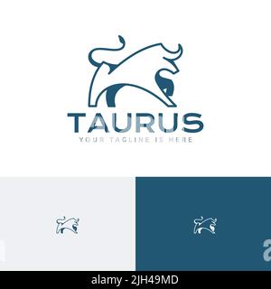 Wild Strong Taurus Bull Cool Animal Logo Stock Vector