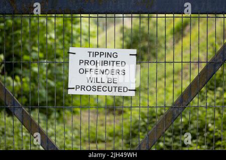 Warning tipping prohibited Sign on white Stock Photo