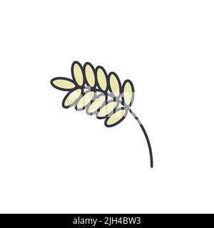 Spikelet line icon color vector illustration Stock Vector
