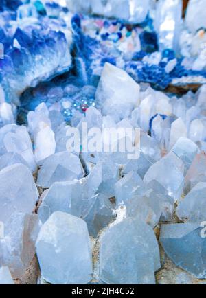 Crystals that have been created over hundreds or thousands of years that have covered the ground and merged together for people to enjoy their beauty. Stock Photo