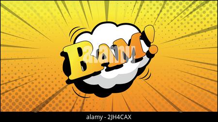 Comic lettering BAM on white background - Vector illustration Stock Vector