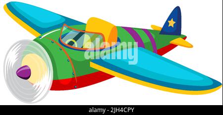 Cute colourful airplane on white background illustration Stock Vector