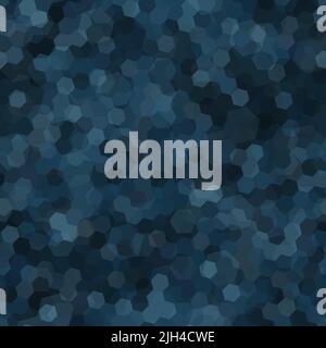 Denim Blue Hexagonal Crystal Texture. Seamless Pattern Abstract Background Stock Vector