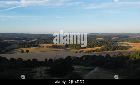 english countryside on a summers morning Stock Photo